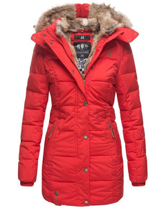 Marikoo LIEBLINGS JACKE women's winter hooded jacket, red