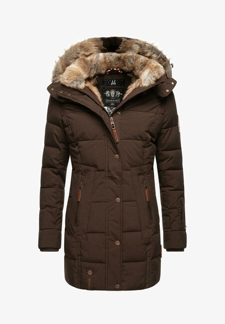 Marikoo Lieblings Jacke giacca invernale da donna con cappuccio, marrone scuro