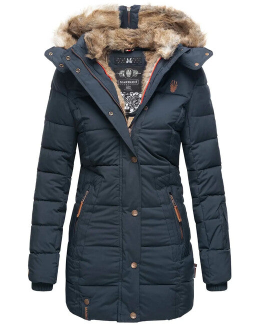 Marikoo Lieblings Jacke giacca invernale da donna con cappuccio, navy