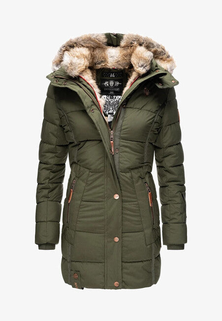 Marikoo Lieblings Jacke giacca invernale da donna con cappuccio, oliva