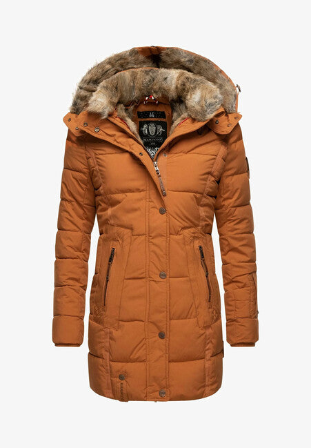 Marikoo Lieblings Jacke giacca invernale da donna con cappuccio, cannella arrugginita