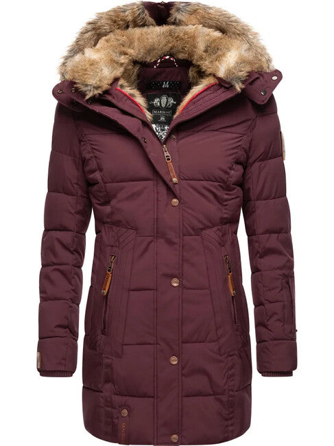 Marikoo Lieblings Jacke giacca invernale da donna con cappuccio, bordeaux