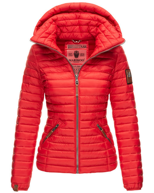 Marikoo Lowenbaby giacca transitoria da donna con cappuccio, rossa