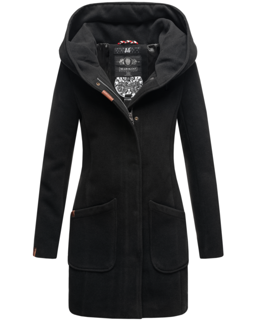 Marikoo MAIKOO cappotto invernale da donna con cappuccio, nero