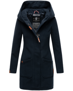 Marikoo MAIKOO ženski zimski plašč s kapuco, Dark navy