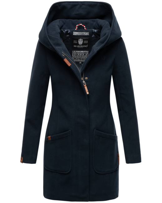 Marikoo MAIKOO ženski zimski plašč s kapuco, Dark navy