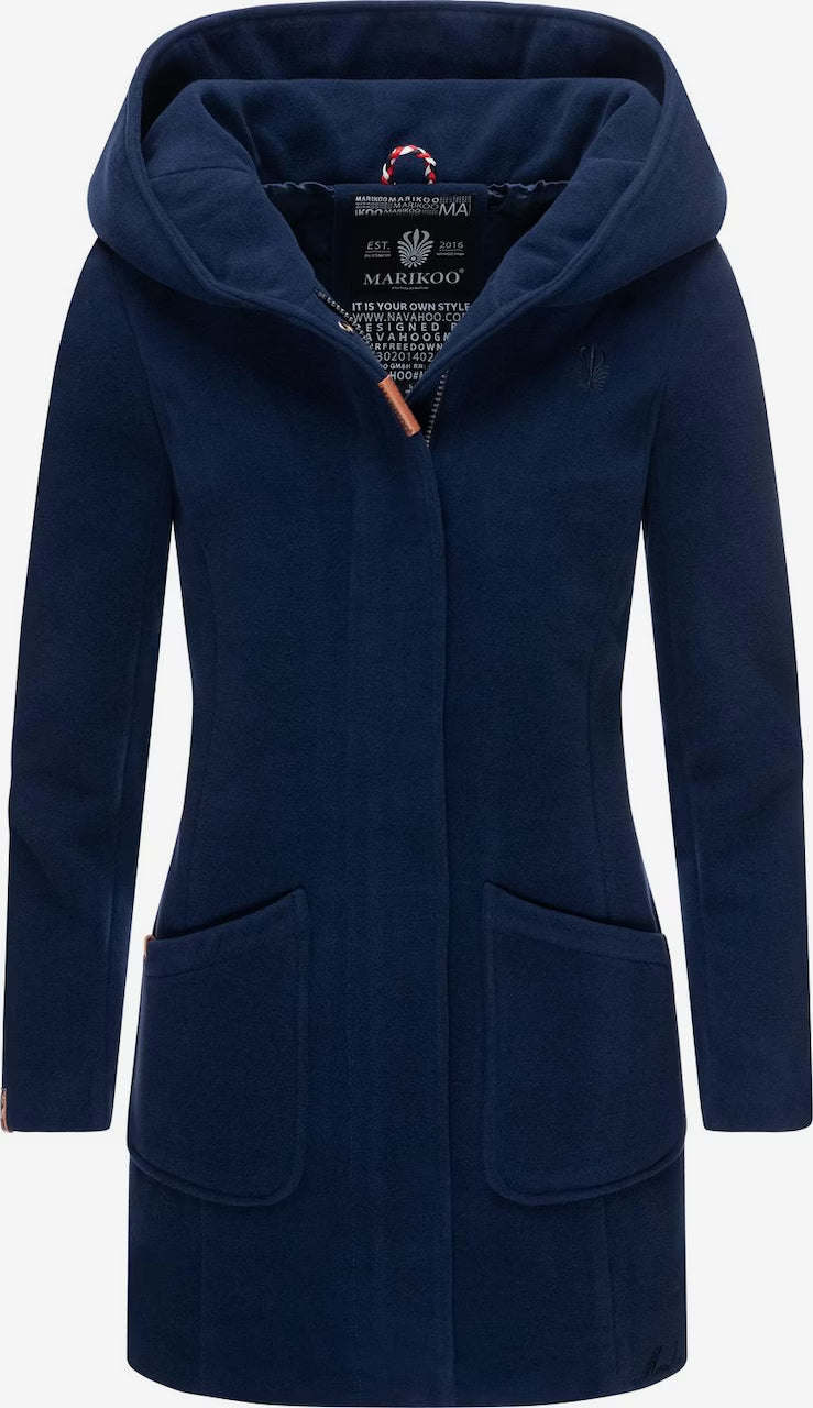 Marikoo MAIKOO cappotto invernale da donna con cappuccio, navy