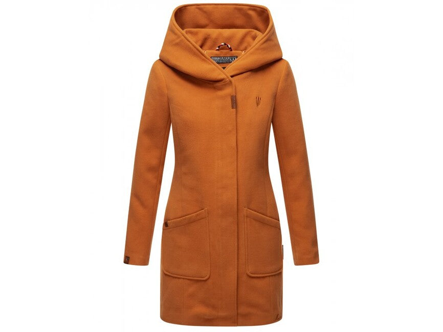 Marikoo MAIKOO cappotto invernale da donna con cappuccio, cannella arrugginita