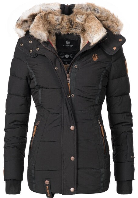 Marikoo Nekoo giacca invernale da donna con cappuccio, nera