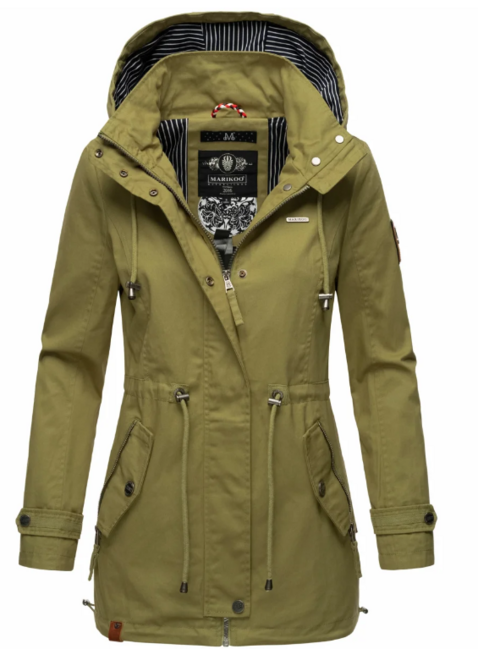 Marikoo Nyokoo giacca transitoria da donna con cappuccio, verde