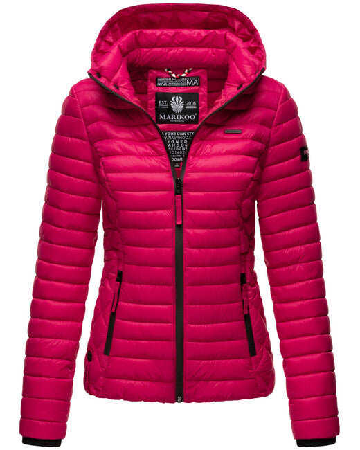 Marikoo Samtpfote giacca transitoria con cappuccio da donna, fucsia