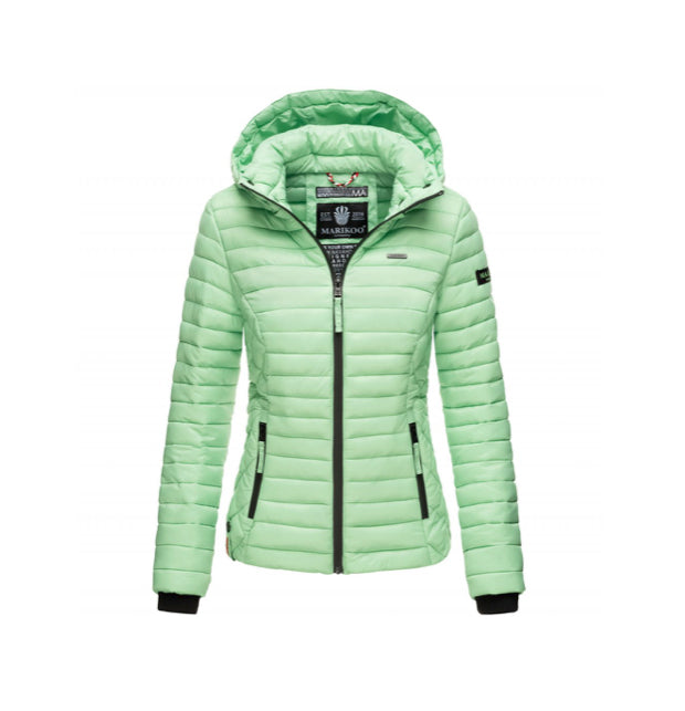 Marikoo Samtpfote giacca da mezza stagione da donna con cappuccio, menta