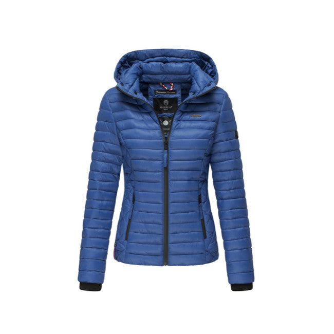 Marikoo Samtpfote Giacca transitoria da donna con cappuccio, blu