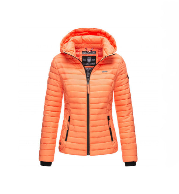 Marikoo Samtpfote giacca transitoria da donna con cappuccio, arancione