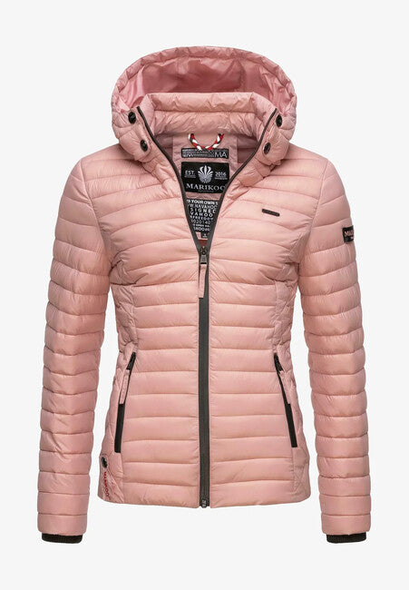 Marikoo Samtpfote giacca transitoria con cappuccio da donna, rosa cipria