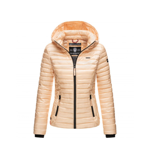 Marikoo Samtpfote giacca transitoria da donna con cappuccio, oro