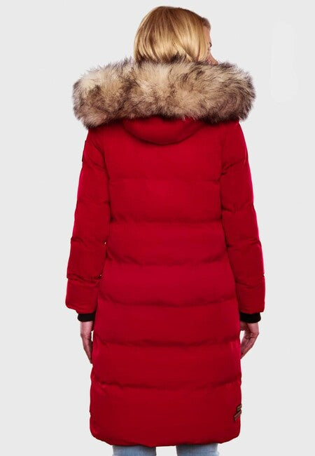 Marikoo Schneesternchen giacca invernale da donna con cappuccio, rossa sangue