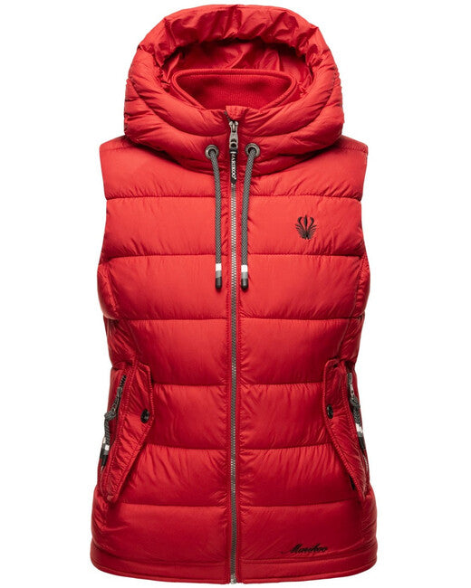 Marikoo Taisaa gilet con cappuccio da donna, rosso
