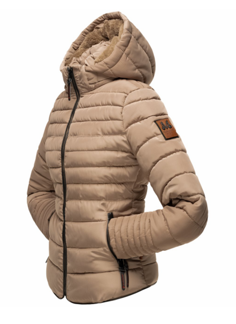 Marikoo Amber giacca invernale con cappuccio da donna, taupe