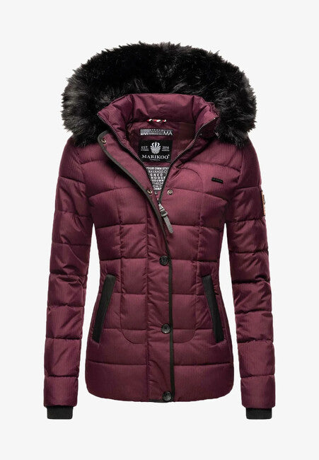 Marikoo Unique giacca invernale da donna con cappuccio, vino