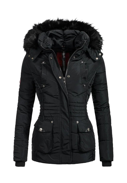 Marikoo VANILLA giacca invernale da donna con cappuccio, nera