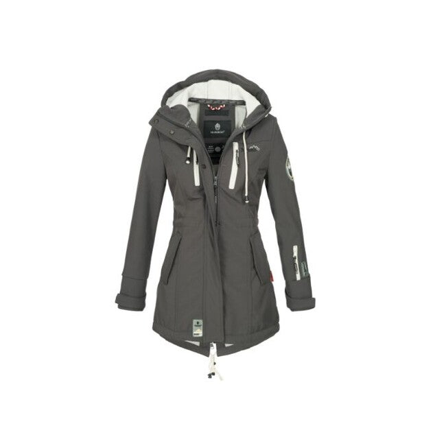 Marikoo ZIMTZICKE giacca invernale softshell da donna con cappuccio, antracite