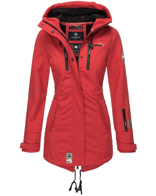 Marikoo ZIMTZICKE giacca invernale softshell da donna con cappuccio, rossa