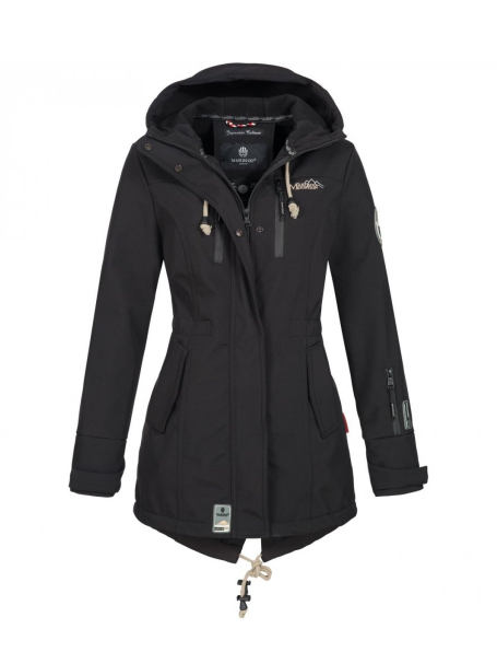 Marikoo ZIMTZICKE giacca invernale softshell da donna con cappuccio, nera