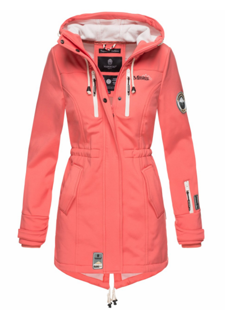 Marikoo ZIMTZICKE giacca invernale softshell da donna con cappuccio, corallo