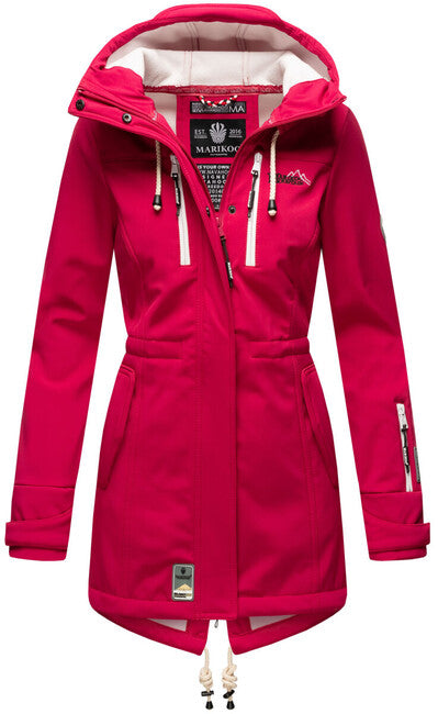 Marikoo ZIMTZICKE giacca invernale softshell da donna con cappuccio, fucsia