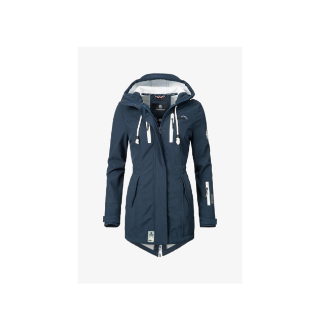 Marikoo ZIMTZICKE giacca invernale softshell da donna con cappuccio, blu