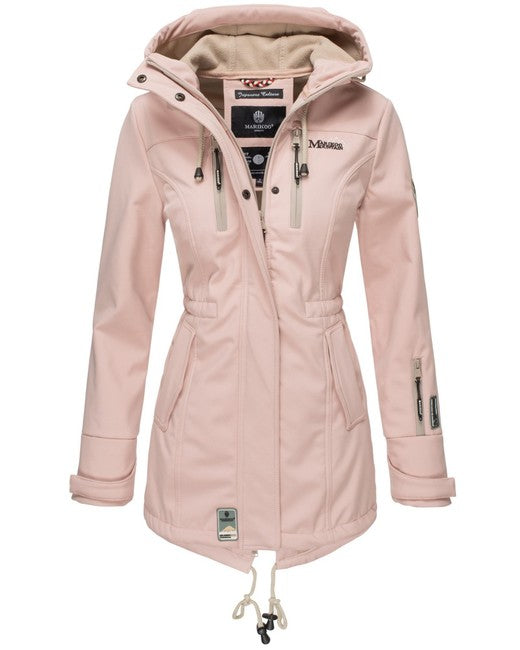 Marikoo ZIMTZICKE giacca invernale softshell da donna con cappuccio, rosa