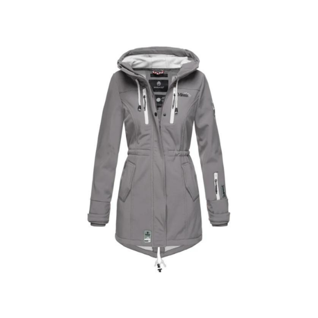 Marikoo ZIMTZICKE giacca invernale softshell da donna con cappuccio, grigia