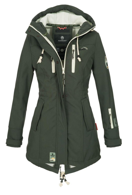 Marikoo ZIMTZICKE giacca invernale softshell da donna con cappuccio, verde