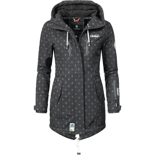 Marikoo ZIMTZICKE P giacca invernale softshell da donna con cappuccio, nera