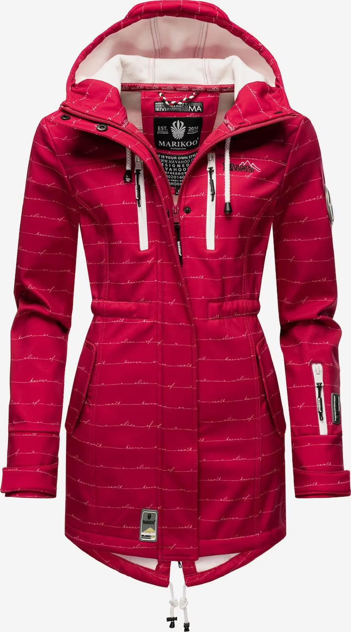 Marikoo ZIMTZICKE P giacca invernale softshell da donna con cappuccio, fucsia