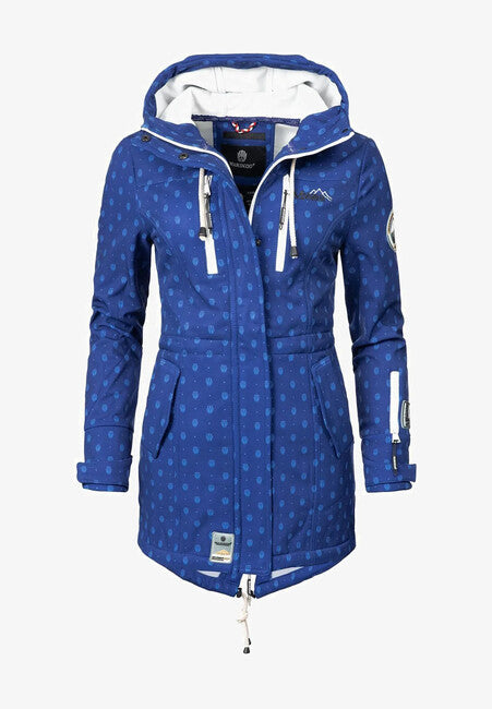 Marikoo ZIMTZICKE P giacca softshell invernale da donna con cappuccio, blu