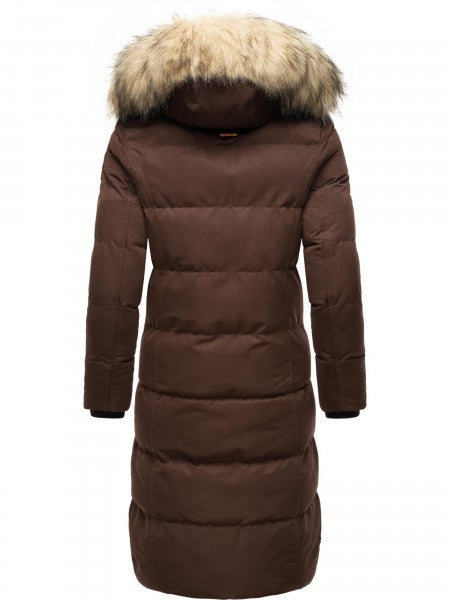 Marikoo Schneesternchen giacca invernale da donna con cappuccio, dark choco