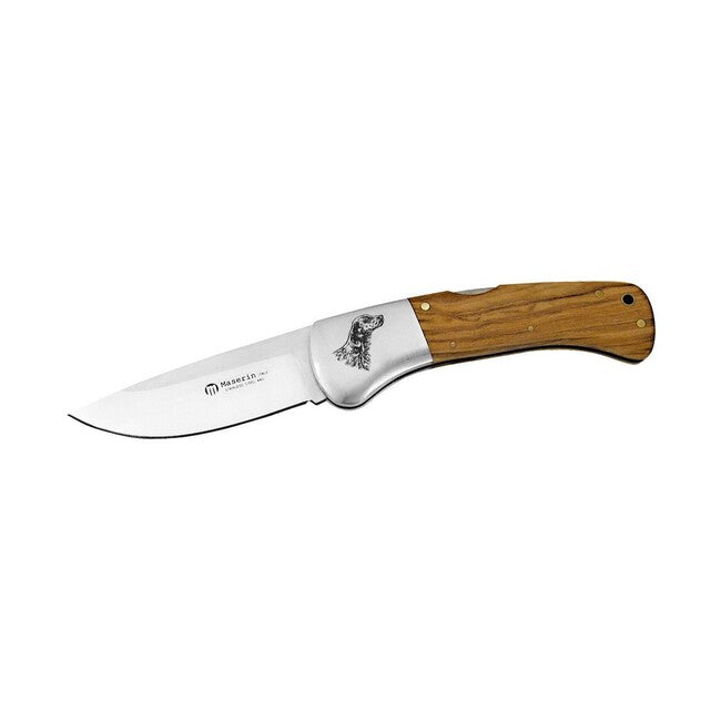 Maserin Sporting cm.22 coltello manico in legno con logo