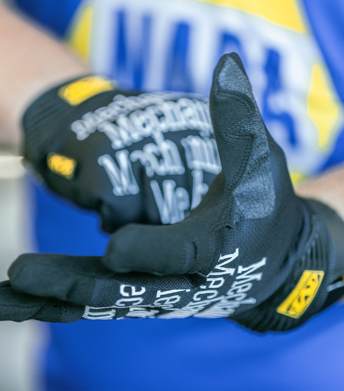 Mechanix Original guanti tattici, neri con scritte bianchi