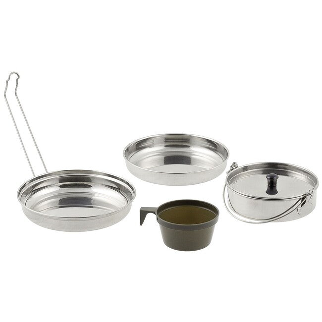 MFH Set di tavoli da 5 pezzi, acciaio inox