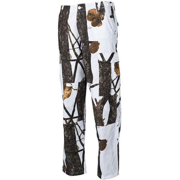 MFH BDU pantaloni da uomo rip-stop real tree, neve