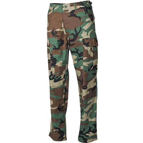 MFH BDU pantaloni da uomo rip-stop, woodland