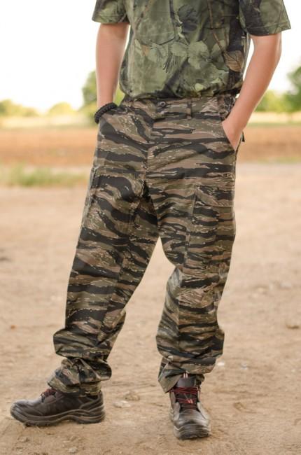 MFH BDU pantaloni da uomo rip-stop, tiger stripe