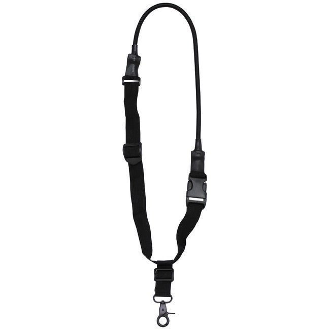 MFH Bungee cinghia per arma a punto singolo con moschettone, nero