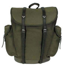MFH BW zaino da montagna, oliva, 30L cinghie in pelle