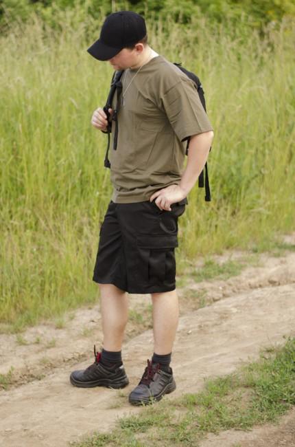 MFH BDU pantaloncini da uomo, nero