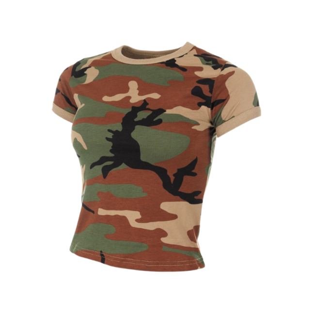 MFH maglietta mimetica da donna, woodland, 160g/m2
