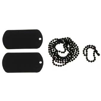 MFH Dog-Tags, nero con catena