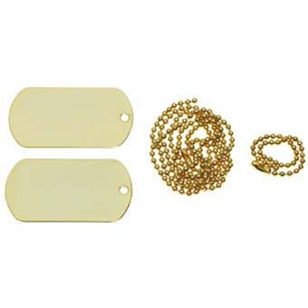 MFH Dog-Tags targhette per cani, oro con catena